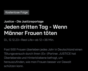 Read more about the article 11.12.2023 Justice – Die Justizreportage