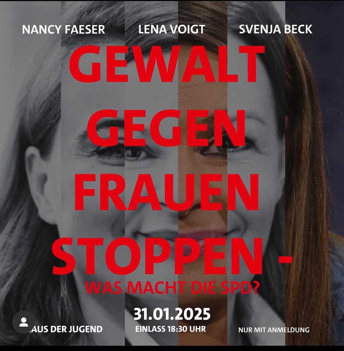 Du betrachtest gerade Am 31.Januar 2025 die Podiumsdiskussion bei der SPD in Frankfurt unter anderem mit Nancy Faeser, Nadine Gersberg und Lena Voigt